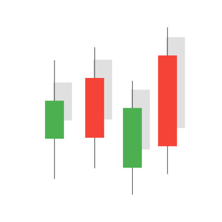 Candlestick flat icon on white background, stock market vector illustration.のイラスト素材