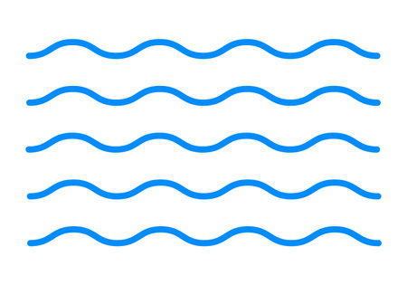Wave outline icon, vector sea line sign symbol.のイラスト素材