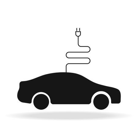 Electro car vector isolated icon. Electro car, great design.のイラスト素材