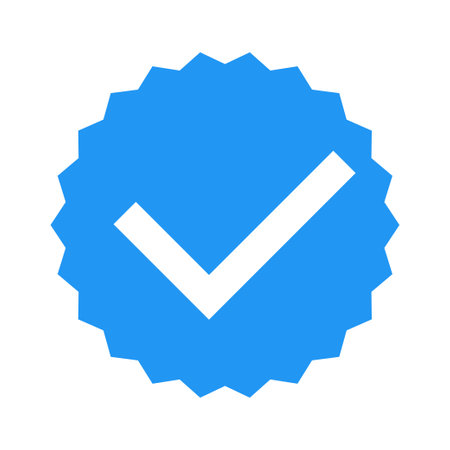 Check mark blue flat icon. Vector isolated blue checkmark icon.のイラスト素材