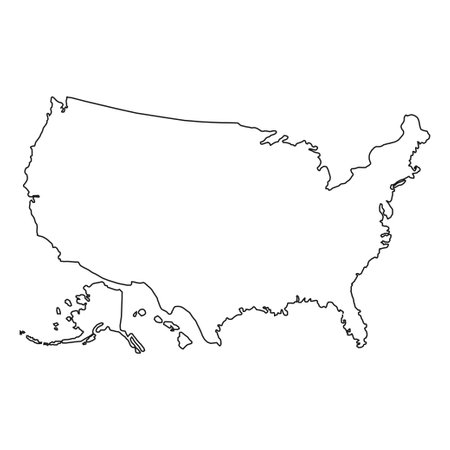 Usa isolated icon in abstract style on white background.のイラスト素材