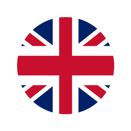 UK circle flag, vector isolated illustration flat design.のイラスト素材