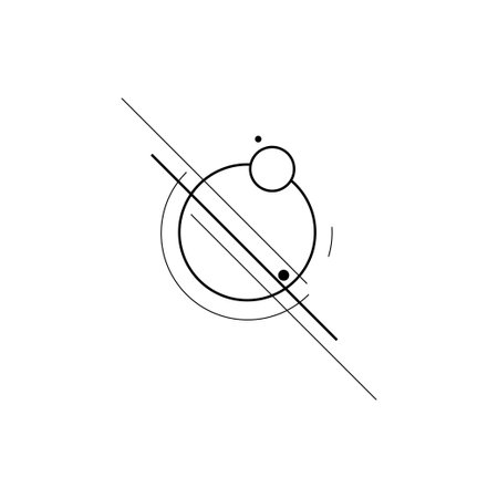 Planet logo icon.Vector isolated illustration. Line drawing.のイラスト素材
