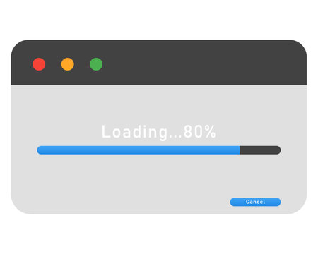 Loading window flat bar. Vector isolated simple illustration.のイラスト素材