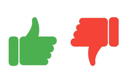 Like and dislike flat icon, isolated vector sign symbol.のイラスト素材