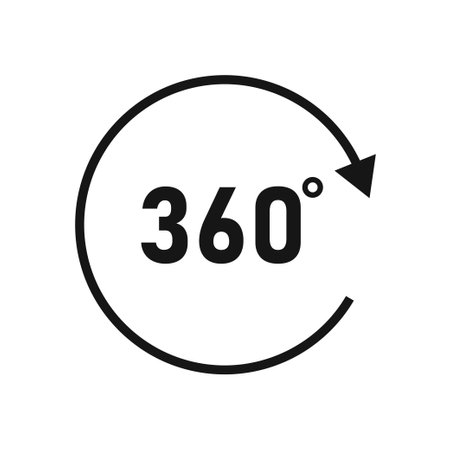 360 degree circle vector icon, around sign symbol.のイラスト素材