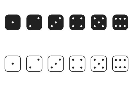 Dice cube flat collection, craps vector icon set.のイラスト素材