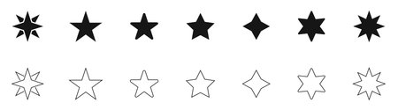 Star icon collection. Vector stars flat set on white background. EPS 10.