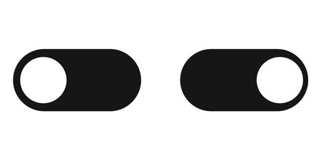 On off switch icon, vector slide switch light button.