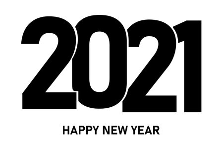 2021 happy new year banner. Vector simple and minimal greeting card. EPS 10.