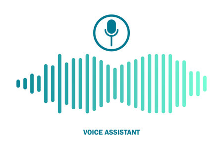 Voice assistant icon. Vector personal assistant or soundwave symbol.のイラスト素材