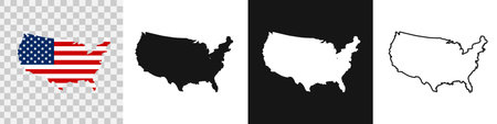 USA map. Vetor america map on flag. Isolated vector icon. EPS 10.のイラスト素材