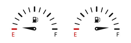 Fuel gauge indicators. Vector illustration. Fuel gauge level. EPS 10.のイラスト素材