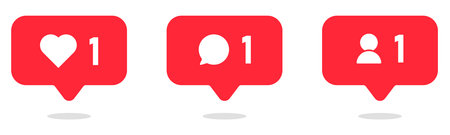Follow notification icon. Vector isolated social media sign symbol. EPS 10.