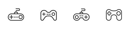 Joystick icon set. Vector console controller collection on white background.