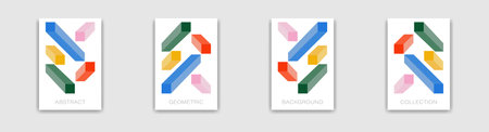Geometric background collection. Abstract backdrop template set.