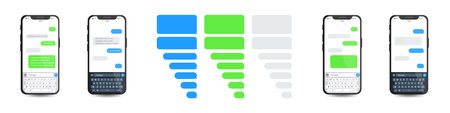 Ribbon label set on white background. Vector illustration. Ribbons banners collection.
