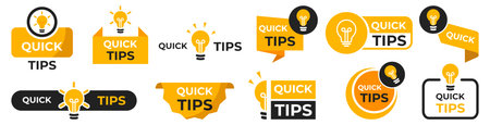 Quick tips badge. Vector illustration.のイラスト素材