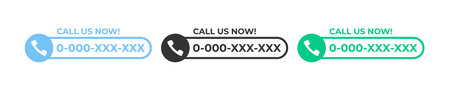 Call us now button. Call phone icon set. Vector illustration.のイラスト素材