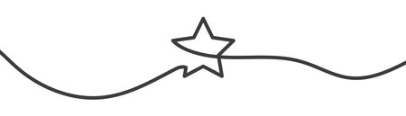 Star in continuous. One line star icon. Vector illustration.のイラスト素材