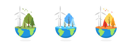 Globe Earth eco illustration. Eco-friendly concept. Environment Day.