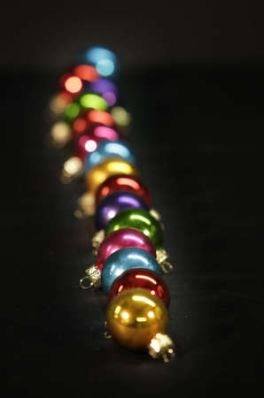 christmas ornaments on blackの写真素材