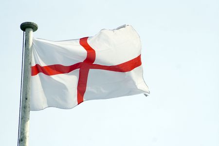English flag against light skyの写真素材