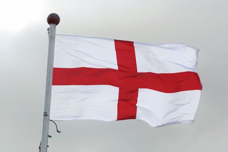 England flag against cloudの写真素材