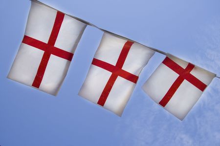 England bunting against the sunの写真素材