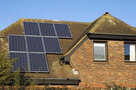 Domestic solar panelsの写真素材