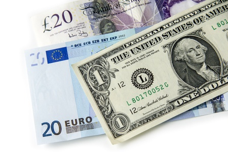 Dollar Euros and Poundsの写真素材
