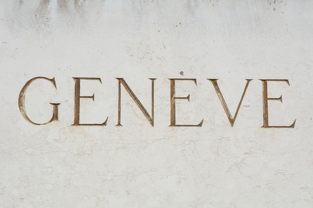 Geneva sign in Frenchの写真素材