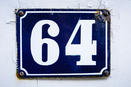 Number sixty fourの写真素材