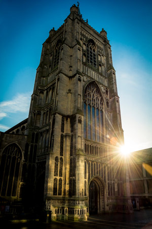 Saint Peter Mancroft Church in Norwich in strong sunlight