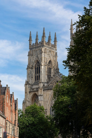 York cathedral seen from street level in North Yorkshireの写真素材