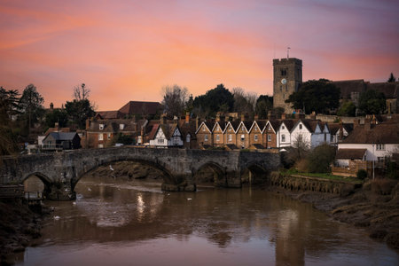Charming English village Aylesford on the River Medway
