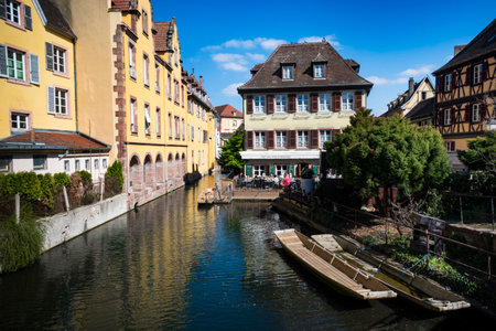 Little Venice in the town of Colmar, Alsace, Franceの写真素材