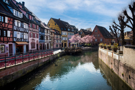 Beautiful Colmar on sunny day in Alsace, Franceの写真素材