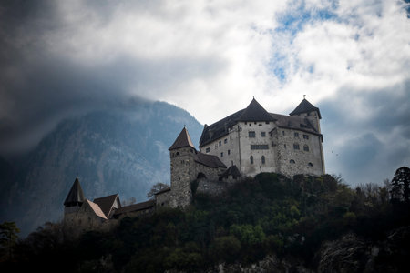 Imposing Gutenberg Castle in the town of Balzers, Liechtenstein