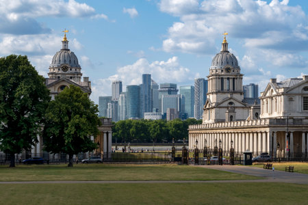 View of London from the National Maritime Museum in Greenwichの写真素材