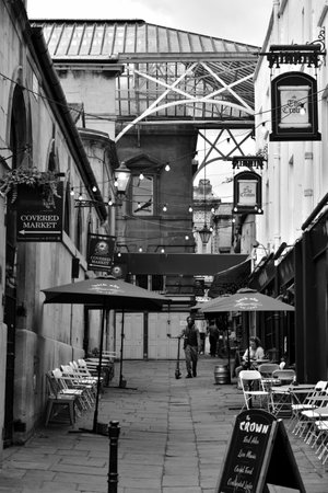A typical British market town scene on a day when there is no marketのeditorial素材