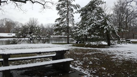 April Snow: the picnicの写真素材