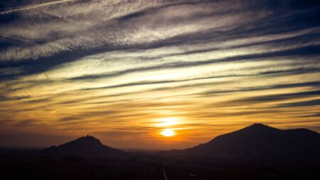 Sunset in Monselice Italyの写真素材