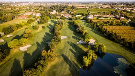 Drone view of a Golf Courseの写真素材