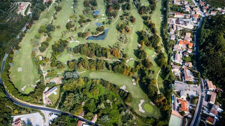 Drone view of a Golf Courseの写真素材