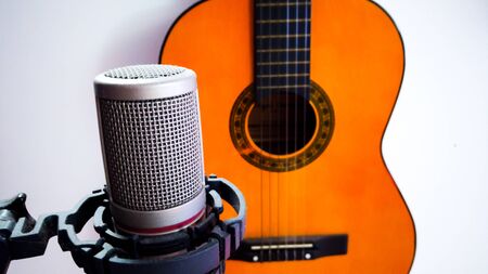 Microphone and guitarの写真素材