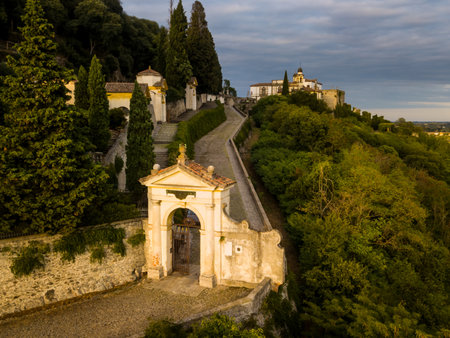 Aerial view of Monseliceの写真素材