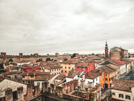Panoramic view of Cittadella, Italyの写真素材