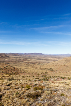Portrait - Beautiful Graaff-Reinet view of the green valley within the mountains.の写真素材