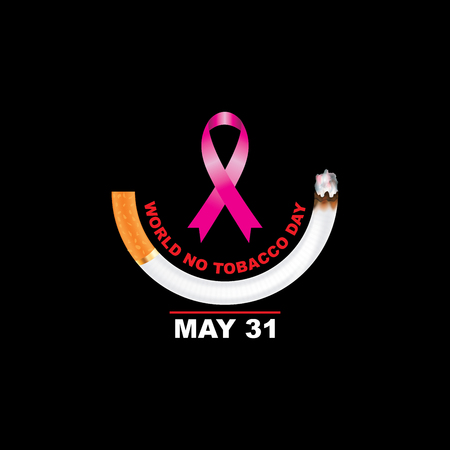 Vector illustration May 31st World No Tobacco Day.  The day is further intended to draw attention to the widespread prevalence of tobacco use and to negative health effects.のイラスト素材